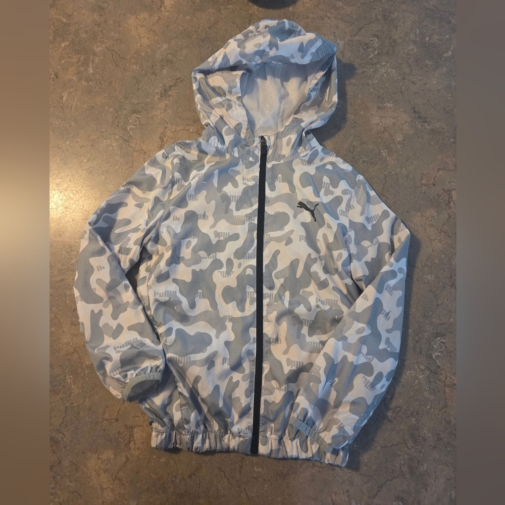 Puma  Jacket Boys Camouflage Windbreaker Size 7